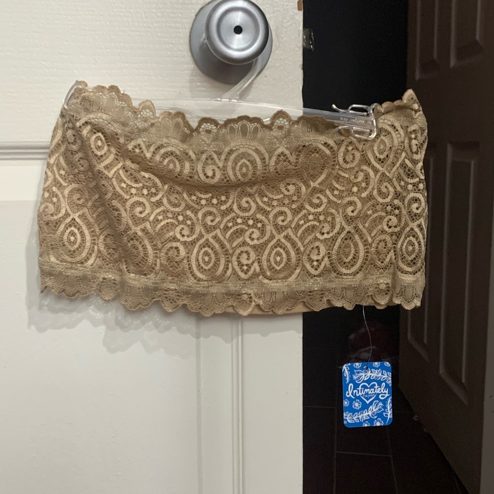 Free People Nude Seamless/Lace Bandeau Size M/L